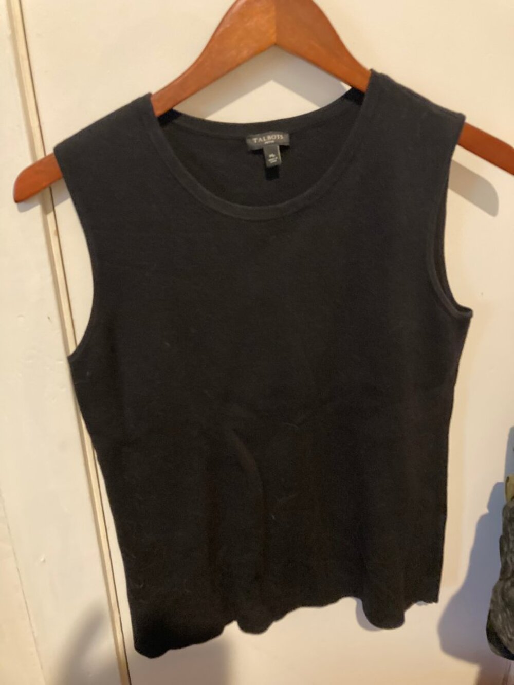 Talbots black knit tank top petite medium